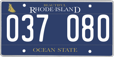 RI license plate 037080