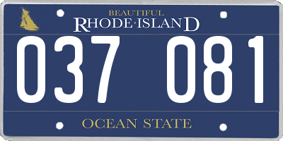 RI license plate 037081