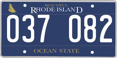 RI license plate 037082