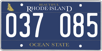 RI license plate 037085