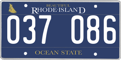RI license plate 037086