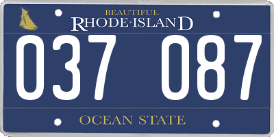 RI license plate 037087