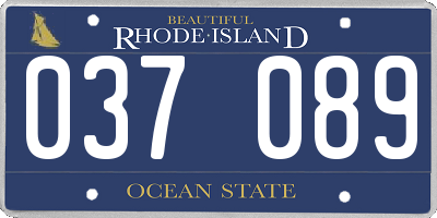 RI license plate 037089