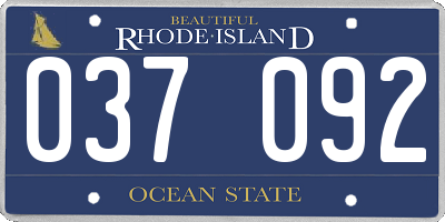 RI license plate 037092