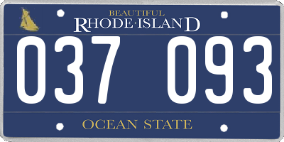 RI license plate 037093