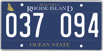 RI license plate 037094