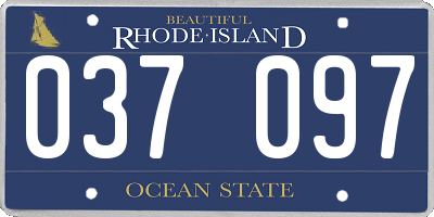 RI license plate 037097