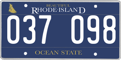 RI license plate 037098