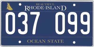 RI license plate 037099
