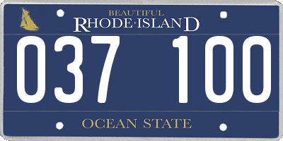 RI license plate 037100