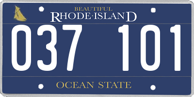 RI license plate 037101