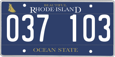 RI license plate 037103