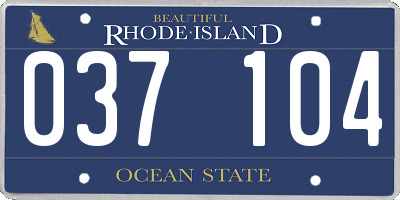 RI license plate 037104