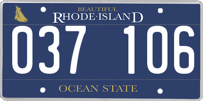 RI license plate 037106