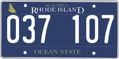 RI license plate 037107