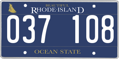 RI license plate 037108