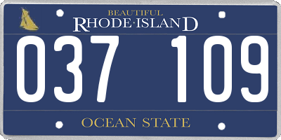 RI license plate 037109