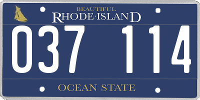 RI license plate 037114