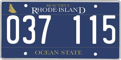RI license plate 037115