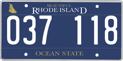 RI license plate 037118