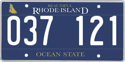 RI license plate 037121