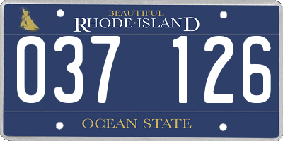 RI license plate 037126
