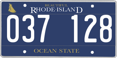 RI license plate 037128