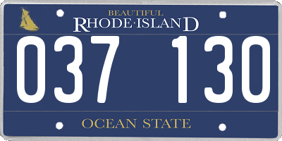 RI license plate 037130