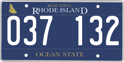 RI license plate 037132
