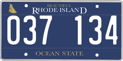 RI license plate 037134