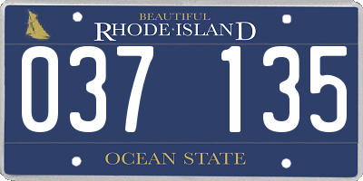 RI license plate 037135