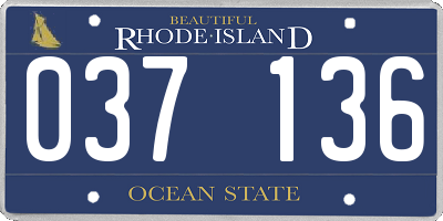 RI license plate 037136