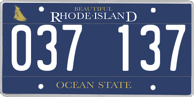 RI license plate 037137
