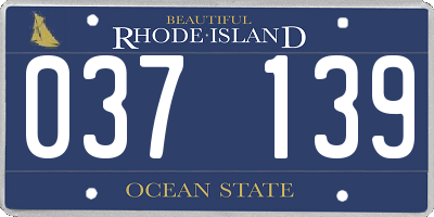 RI license plate 037139