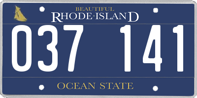 RI license plate 037141