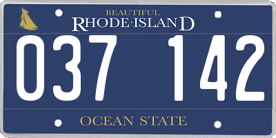 RI license plate 037142