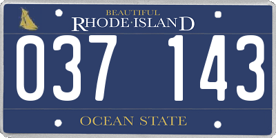 RI license plate 037143