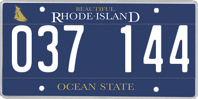 RI license plate 037144