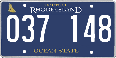 RI license plate 037148