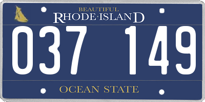 RI license plate 037149