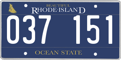 RI license plate 037151