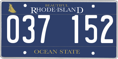 RI license plate 037152