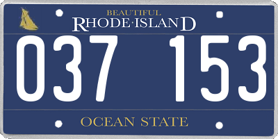 RI license plate 037153
