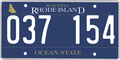 RI license plate 037154