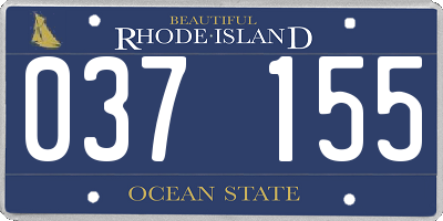 RI license plate 037155