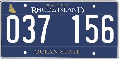 RI license plate 037156