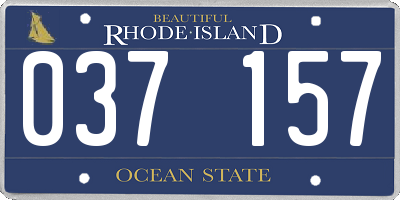 RI license plate 037157