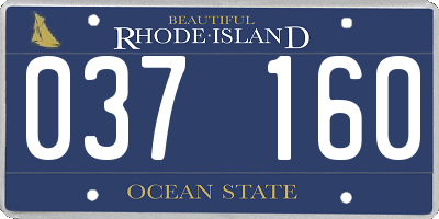RI license plate 037160