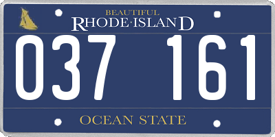 RI license plate 037161