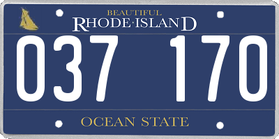 RI license plate 037170